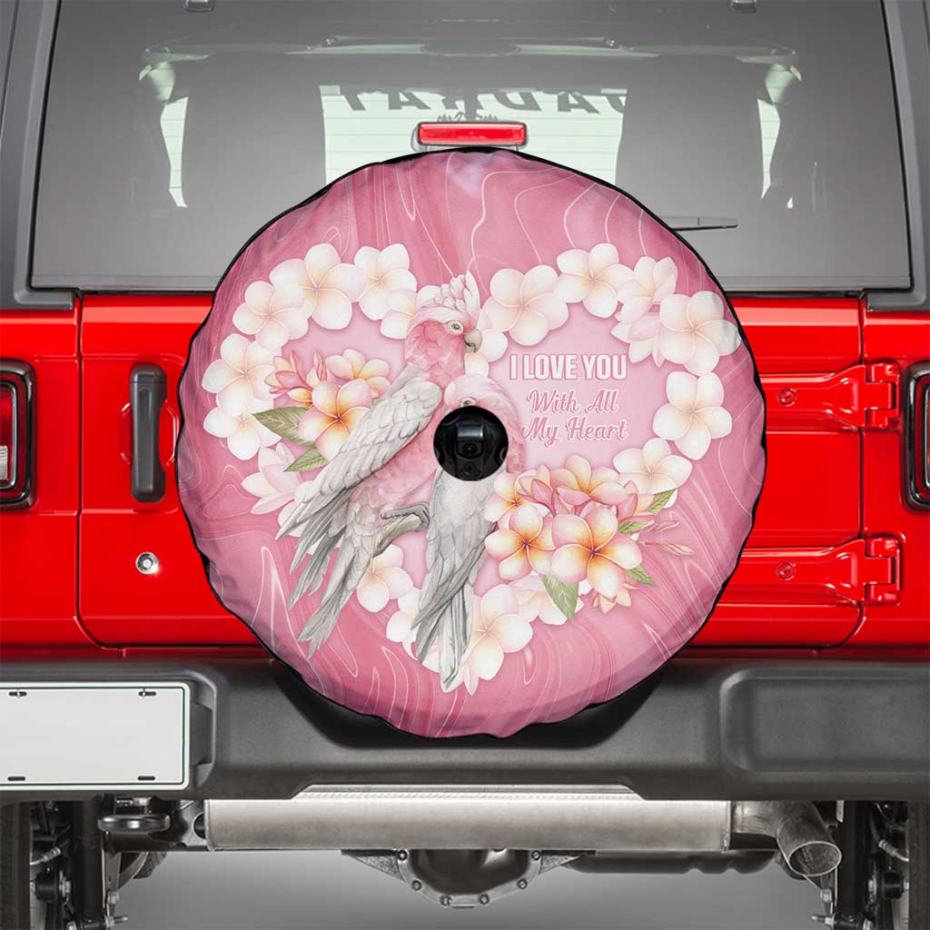 Pink Galah Australia Valentine's Day Spare Tire Cover I Love You With All My Heart - Aussie Hoodie
