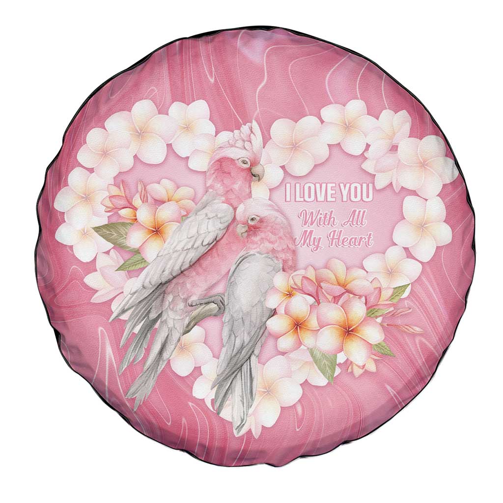 Pink Galah Australia Valentine's Day Spare Tire Cover I Love You With All My Heart - Aussie Hoodie