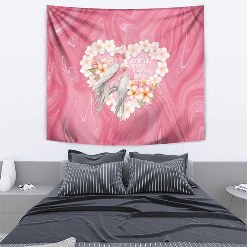 Pink Galah Australia Valentine's Day Tapestry I Love You With All My Heart - Aussie Hoodie