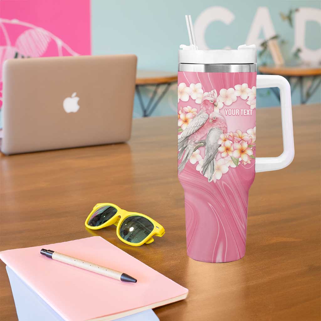 Personalised Pink Galah Australia Valentine's Day Tumbler With Handle I Love You With All My Heart - Aussie Hoodie