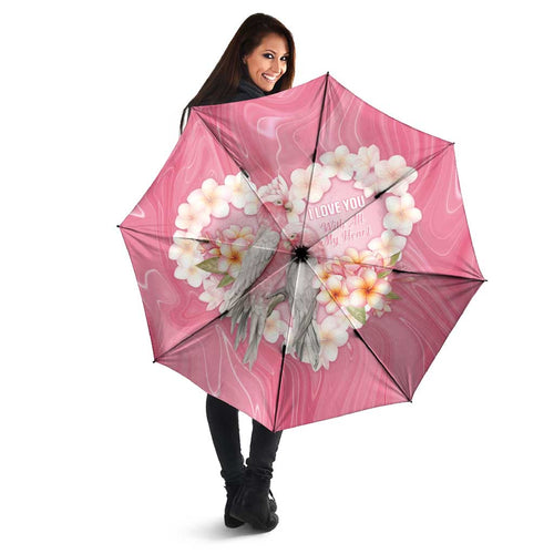 Pink Galah Australia Valentine's Day Umbrella I Love You With All My Heart - Aussie Hoodie