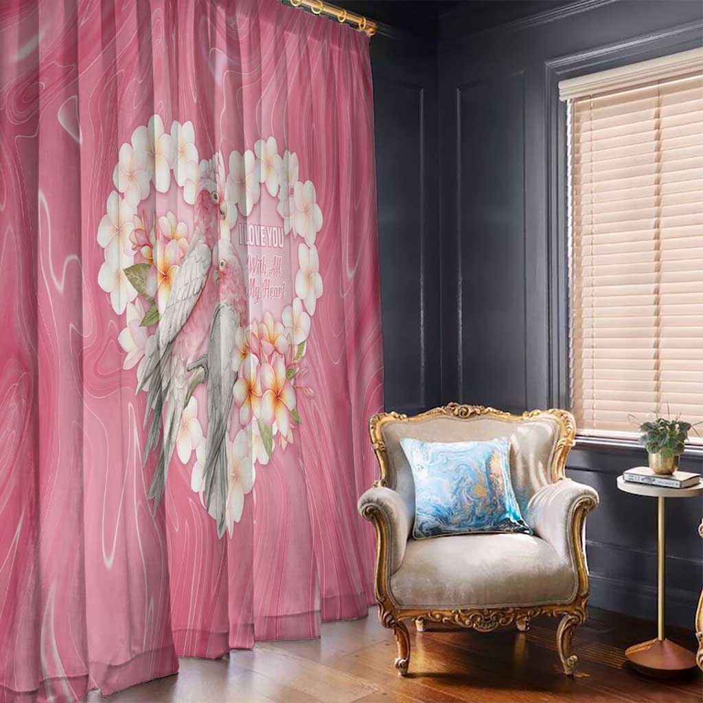 Pink Galah Australia Valentine's Day Window Curtain I Love You With All My Heart - Aussie Hoodie