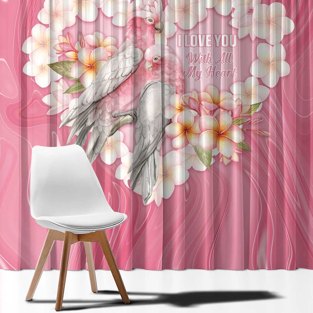 Pink Galah Australia Valentine's Day Window Curtain I Love You With All My Heart - Aussie Hoodie