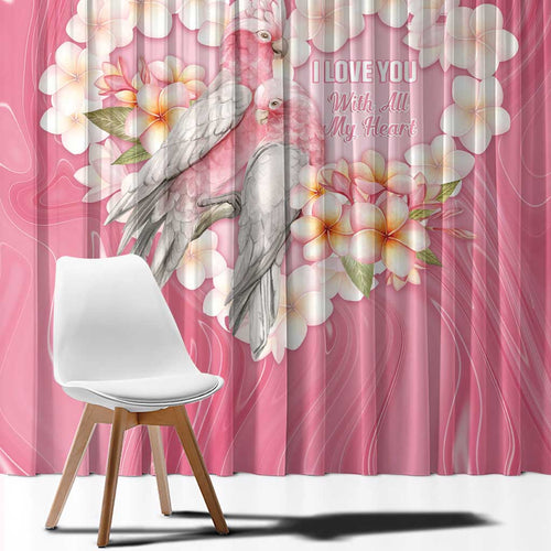Pink Galah Australia Valentine's Day Window Curtain I Love You With All My Heart - Aussie Hoodie