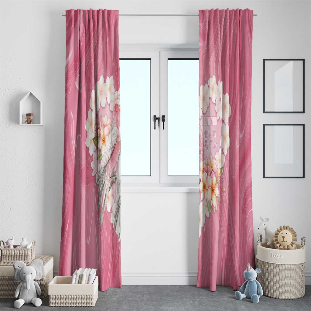 Pink Galah Australia Valentine's Day Window Curtain I Love You With All My Heart - Aussie Hoodie