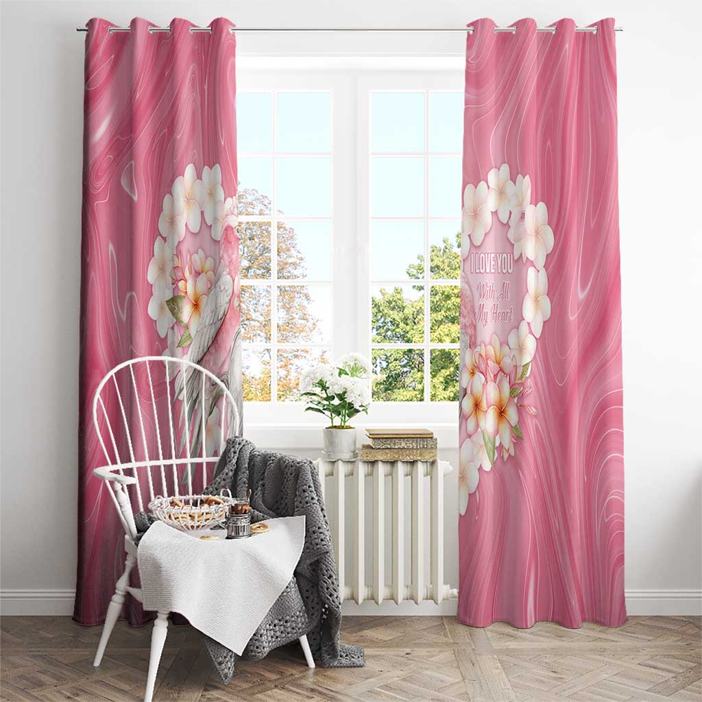Pink Galah Australia Valentine's Day Window Curtain I Love You With All My Heart - Aussie Hoodie