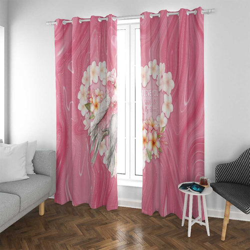 Pink Galah Australia Valentine's Day Window Curtain I Love You With All My Heart - Aussie Hoodie