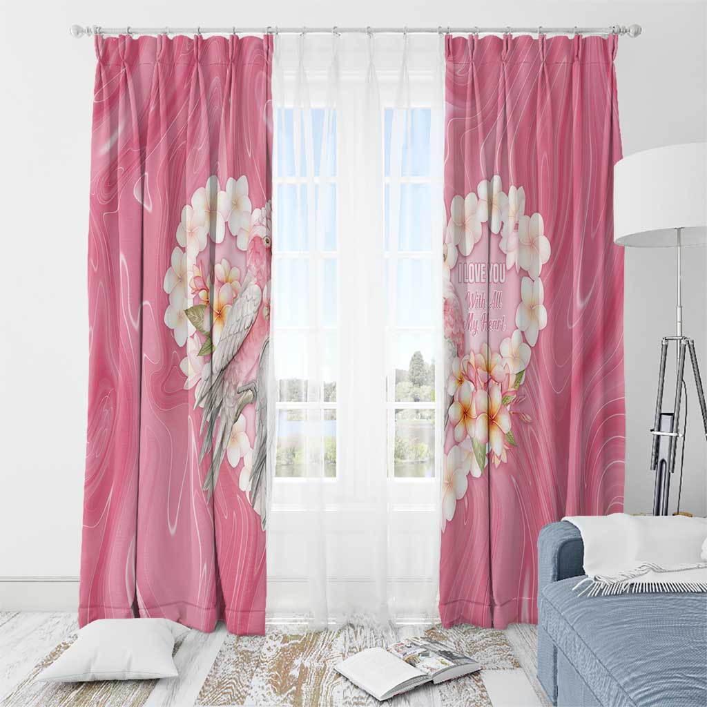 Pink Galah Australia Valentine's Day Window Curtain I Love You With All My Heart - Aussie Hoodie