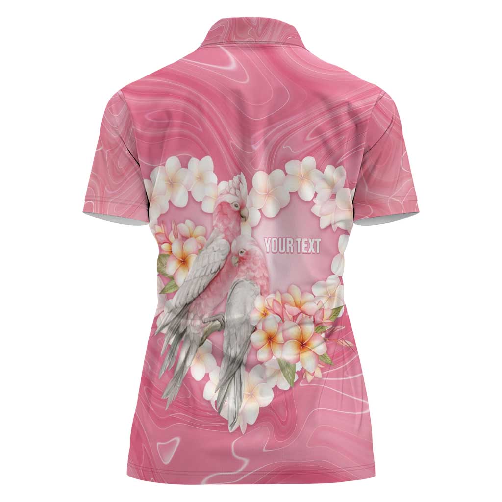 Personalised Pink Galah Australia Valentine's Day Women Polo Shirt I Love You With All My Heart - Aussie Hoodie