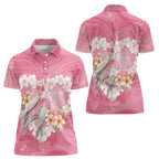 Personalised Pink Galah Australia Valentine's Day Women Polo Shirt I Love You With All My Heart - Aussie Hoodie