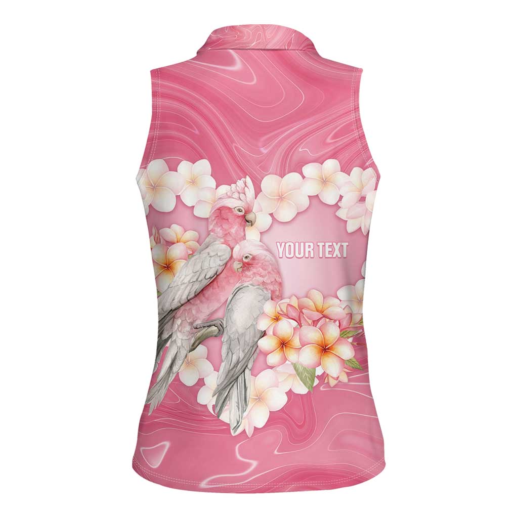 Personalised Pink Galah Australia Valentine's Day Women Sleeveless Polo Shirt I Love You With All My Heart - Aussie Hoodie