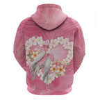 Personalised Pink Galah Australia Valentine's Day Zip Hoodie I Love You With All My Heart - Aussie Hoodie