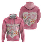 Personalised Pink Galah Australia Valentine's Day Zip Hoodie I Love You With All My Heart - Aussie Hoodie
