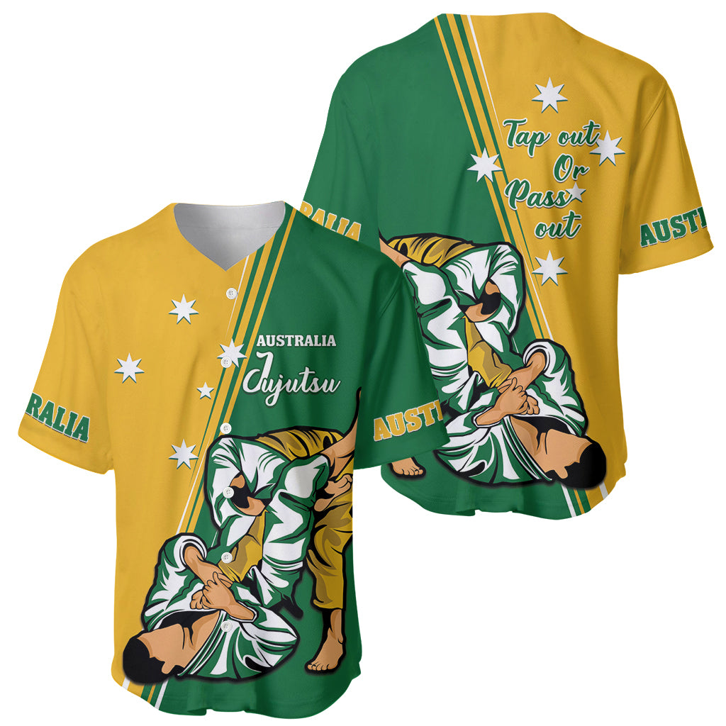 Australia Jujitsu Baseball Jersey Tap Out Or Pass Out National Color