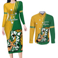 Australia Jujitsu Couples Matching Long Sleeve Bodycon Dress and Long Sleeve Button Shirt Tap Out Or Pass Out National Color