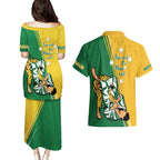 Australia Jujitsu Couples Matching Puletasi and Hawaiian Shirt Tap Out Or Pass Out National Color