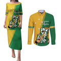 Australia Jujitsu Couples Matching Puletasi and Long Sleeve Button Shirt Tap Out Or Pass Out National Color