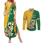 Australia Jujitsu Couples Matching Summer Maxi Dress and Long Sleeve Button Shirt Tap Out Or Pass Out National Color
