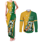 Australia Jujitsu Couples Matching Tank Maxi Dress and Long Sleeve Button Shirt Tap Out Or Pass Out National Color