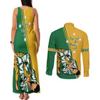 Australia Jujitsu Couples Matching Tank Maxi Dress and Long Sleeve Button Shirt Tap Out Or Pass Out National Color