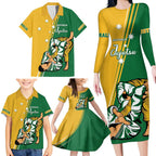 Australia Jujitsu Family Matching Long Sleeve Bodycon Dress and Hawaiian Shirt Tap Out Or Pass Out National Color