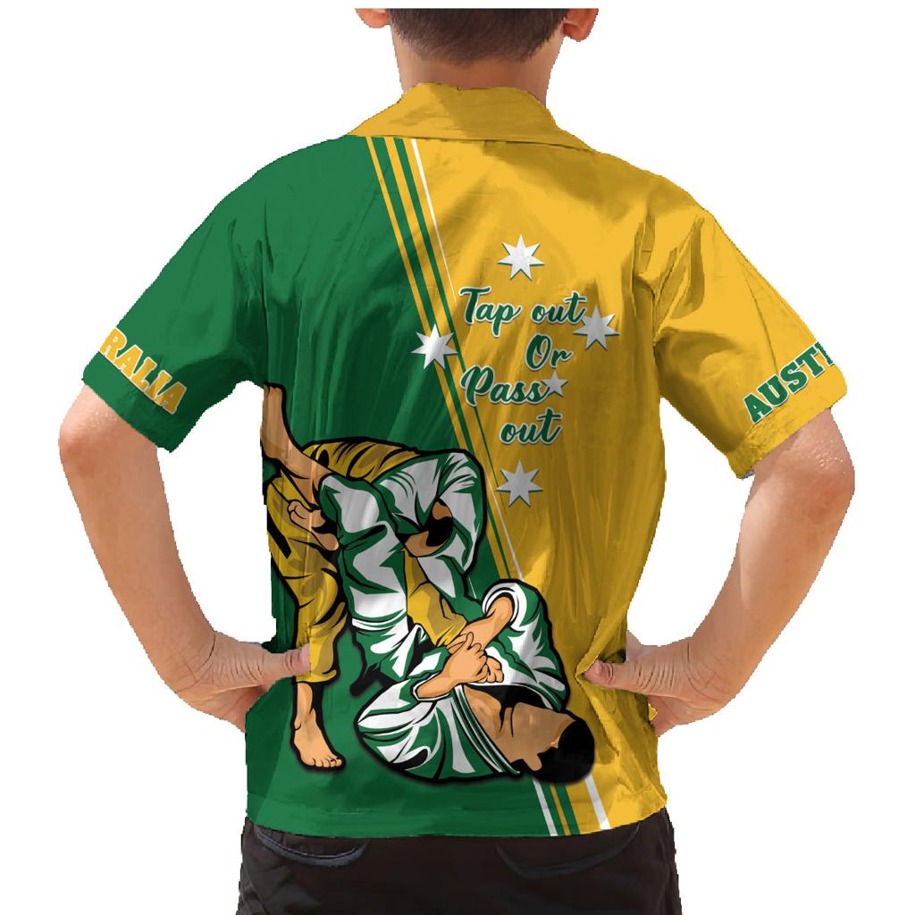 Australia Jujitsu Family Matching Mermaid Dress and Hawaiian Shirt Tap Out Or Pass Out National Color