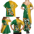 Australia Jujitsu Family Matching Summer Maxi Dress and Hawaiian Shirt Tap Out Or Pass Out National Color