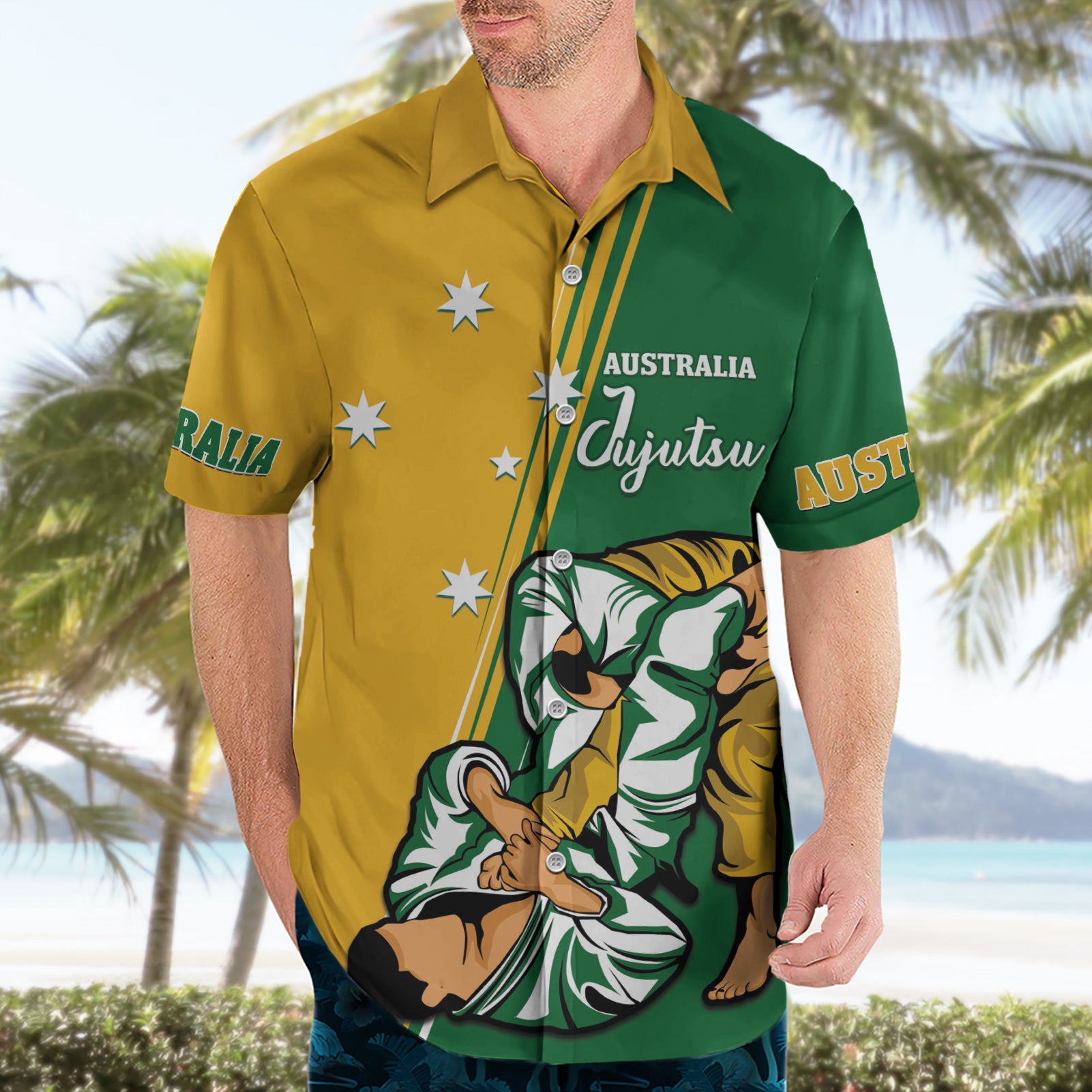 Australia Jujitsu Hawaiian Shirt Tap Out Or Pass Out National Color
