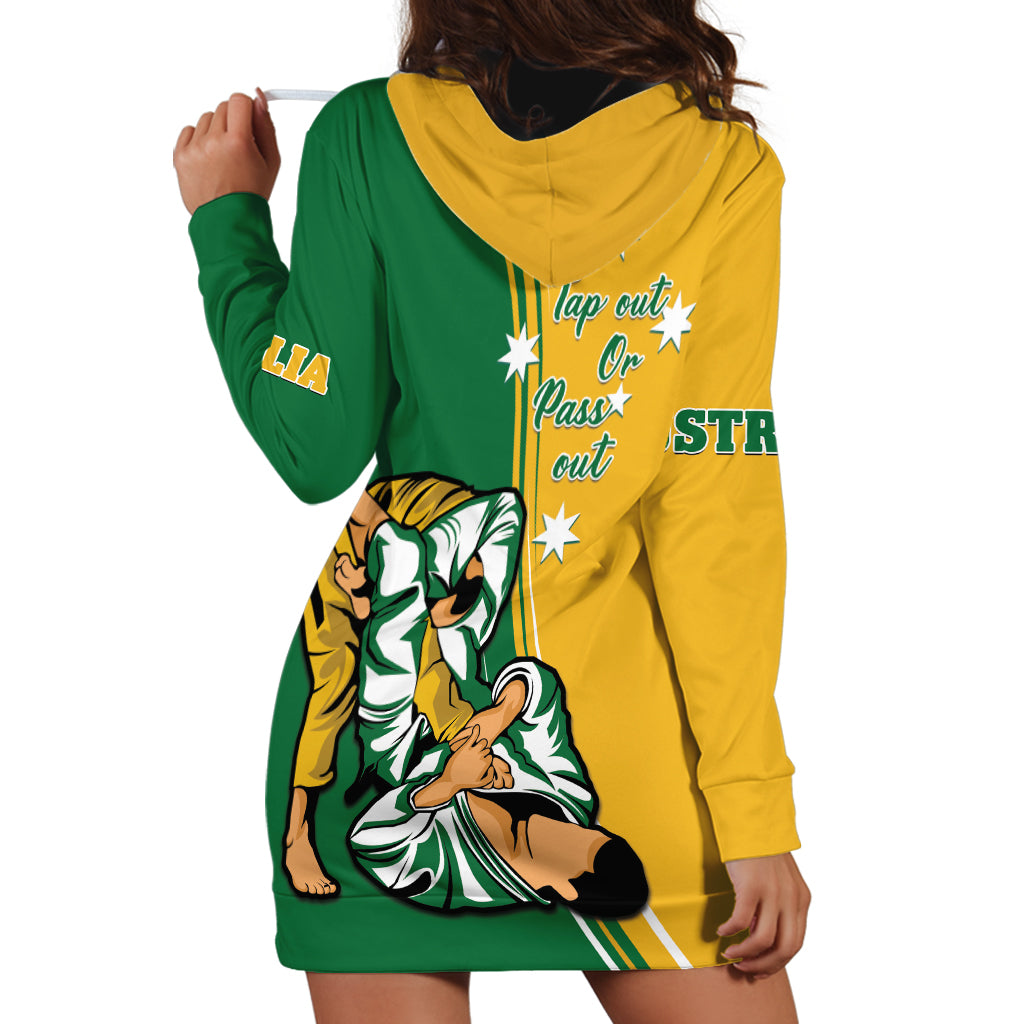 Australia Jujitsu Hoodie Dress Tap Out Or Pass Out National Color