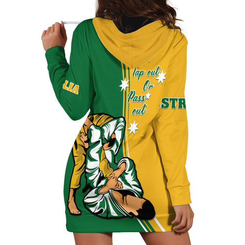 Australia Jujitsu Hoodie Dress Tap Out Or Pass Out National Color