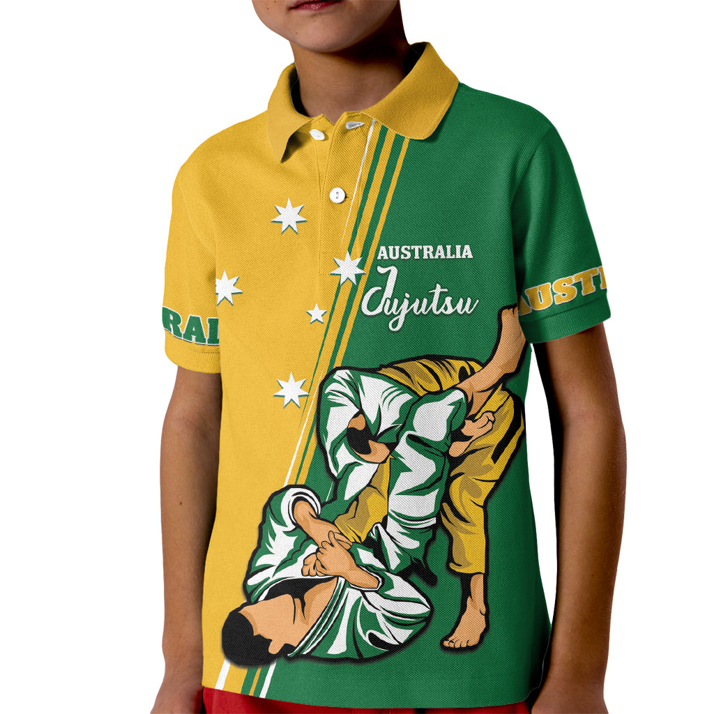 Australia Jujitsu Kid Polo Shirt Tap Out Or Pass Out National Color