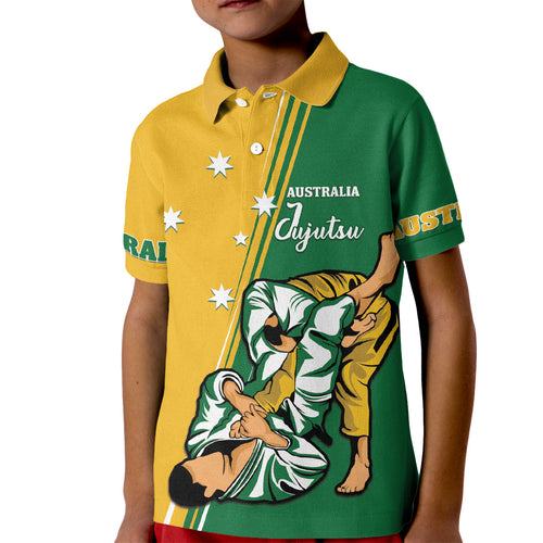 Australia Jujitsu Kid Polo Shirt Tap Out Or Pass Out National Color