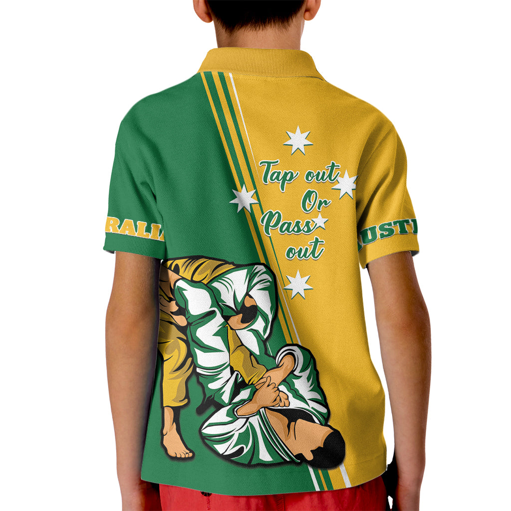 Australia Jujitsu Kid Polo Shirt Tap Out Or Pass Out National Color