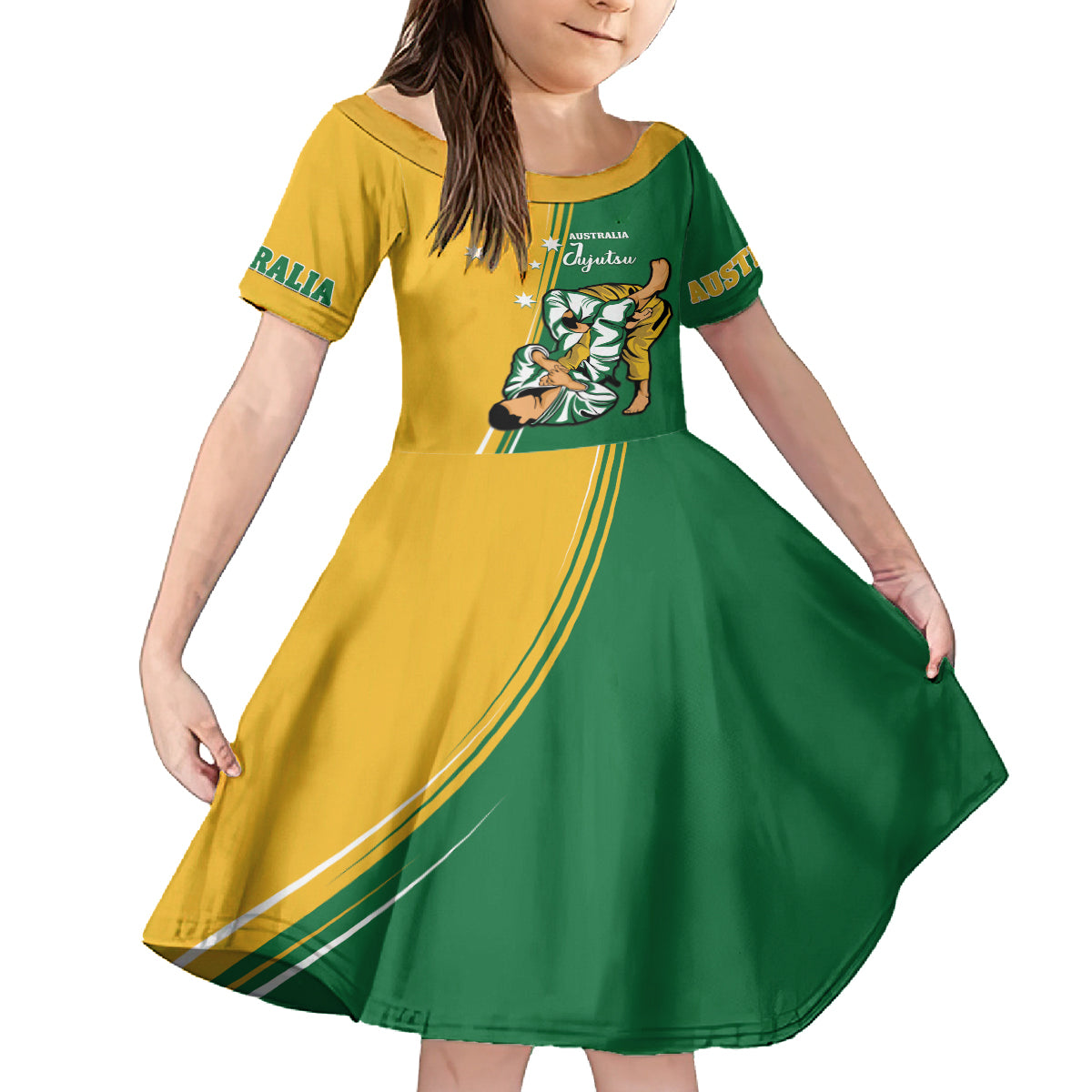 Australia Jujitsu Kid Short Sleeve Dress Tap Out Or Pass Out National Color