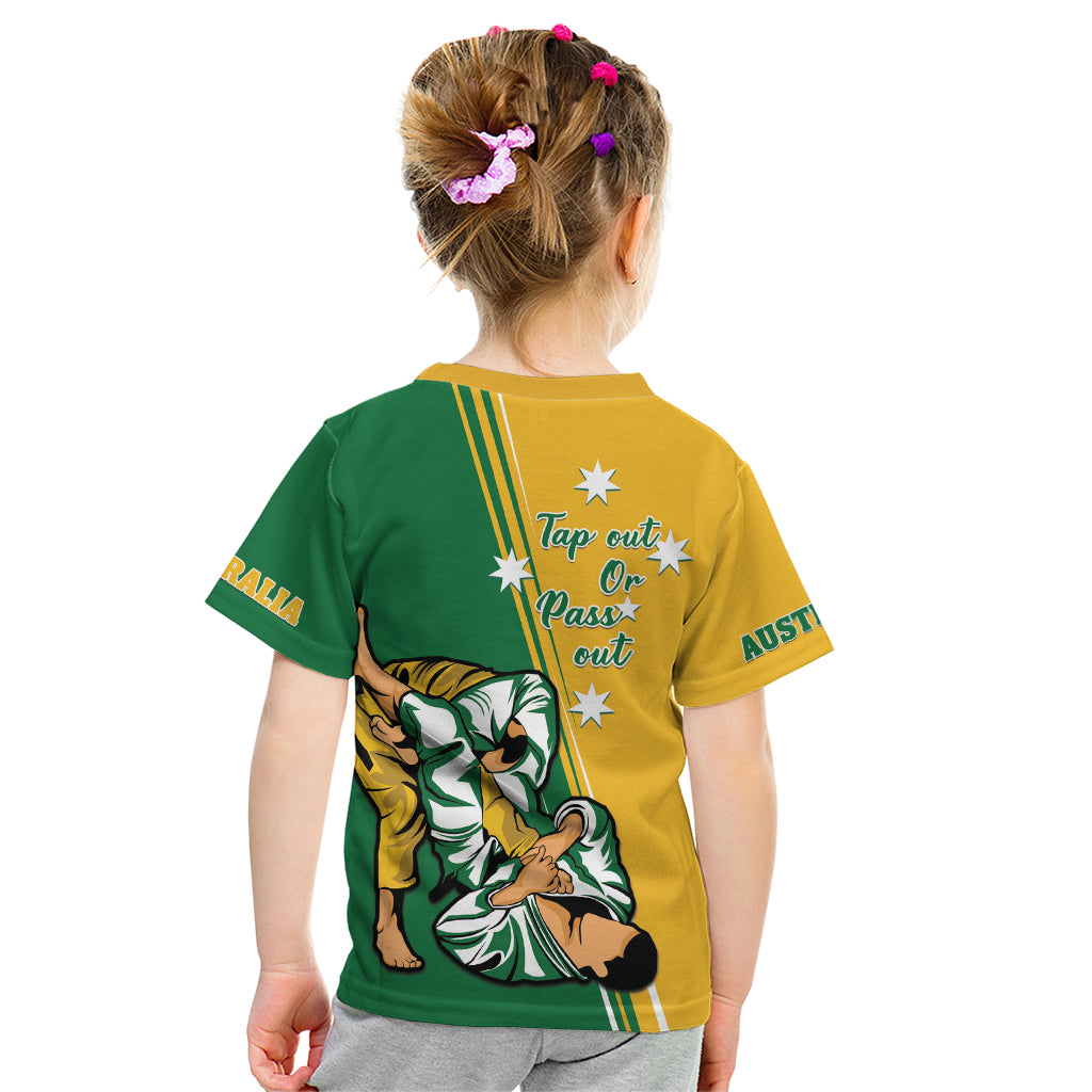 Australia Jujitsu Kid T Shirt Tap Out Or Pass Out National Color