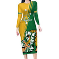Australia Jujitsu Long Sleeve Bodycon Dress Tap Out Or Pass Out National Color