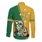 Australia Jujitsu Long Sleeve Button Shirt Tap Out Or Pass Out National Color