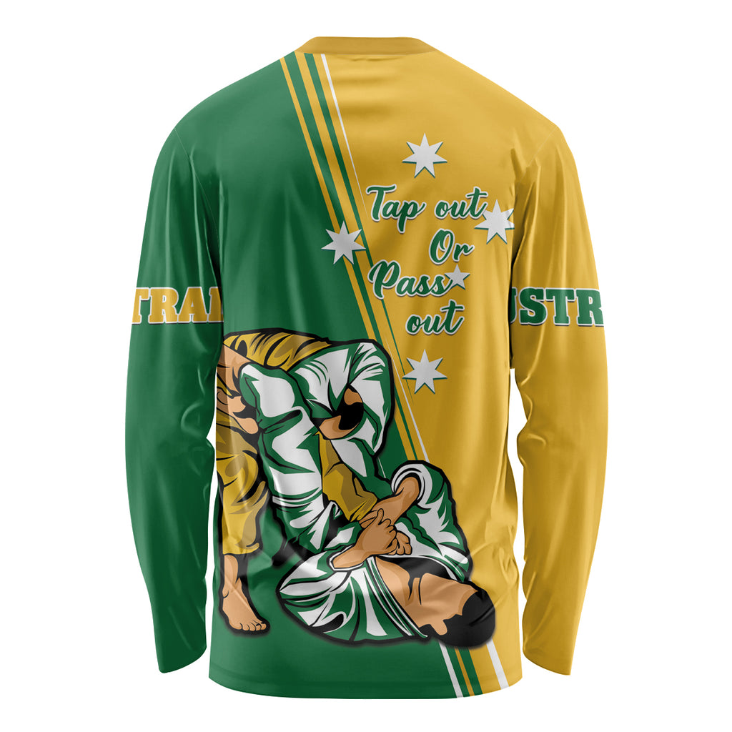 Australia Jujitsu Long Sleeve Shirt Tap Out Or Pass Out National Color