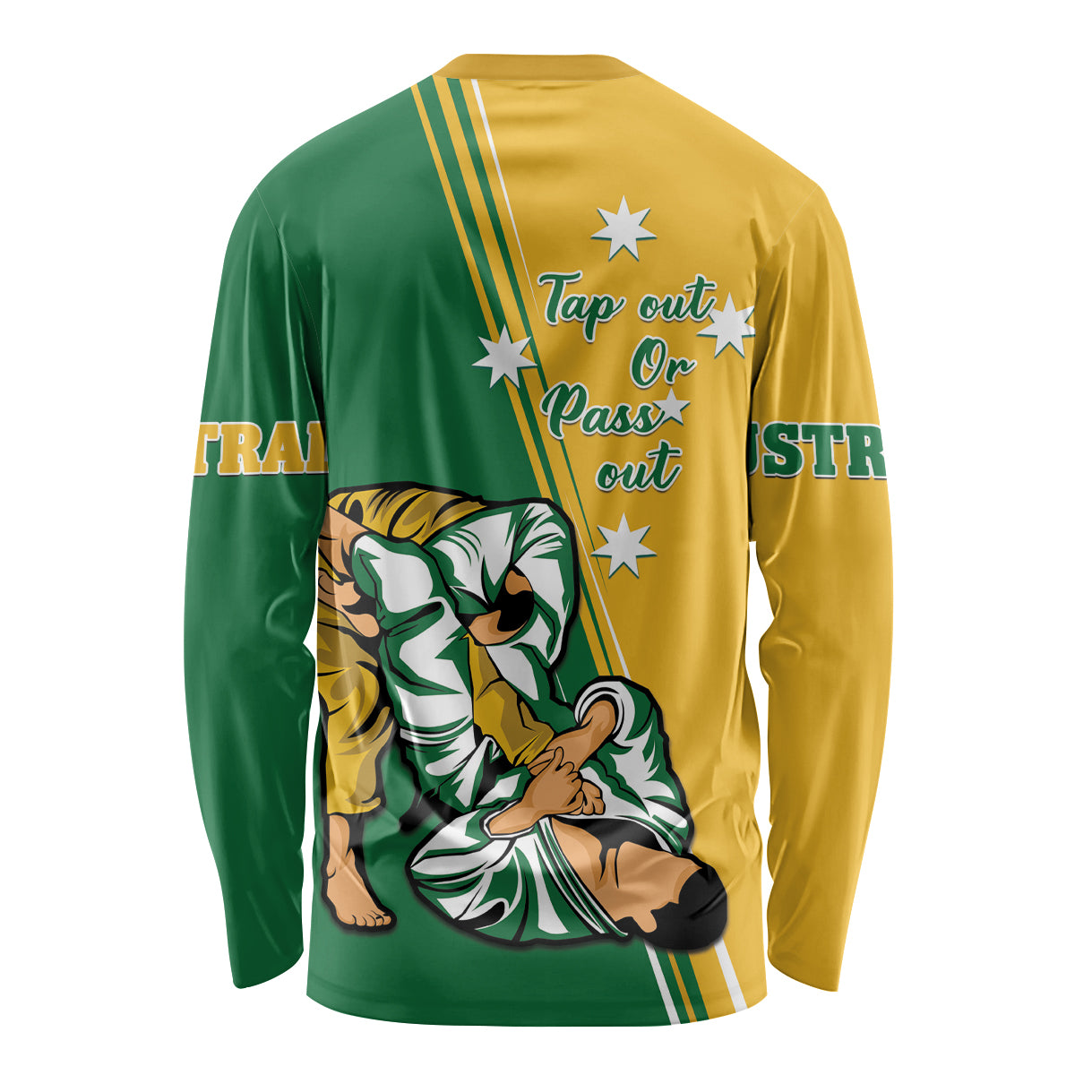 Australia Jujitsu Long Sleeve Shirt Tap Out Or Pass Out National Color
