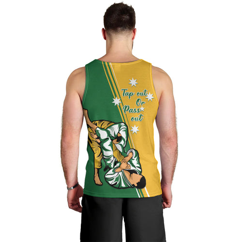 Australia Jujitsu Men Tank Top Tap Out Or Pass Out National Color