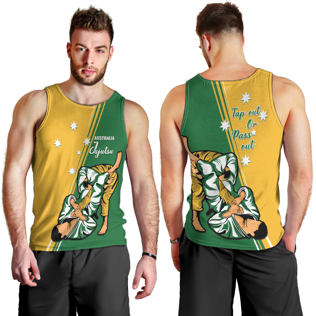 Australia Jujitsu Men Tank Top Tap Out Or Pass Out National Color