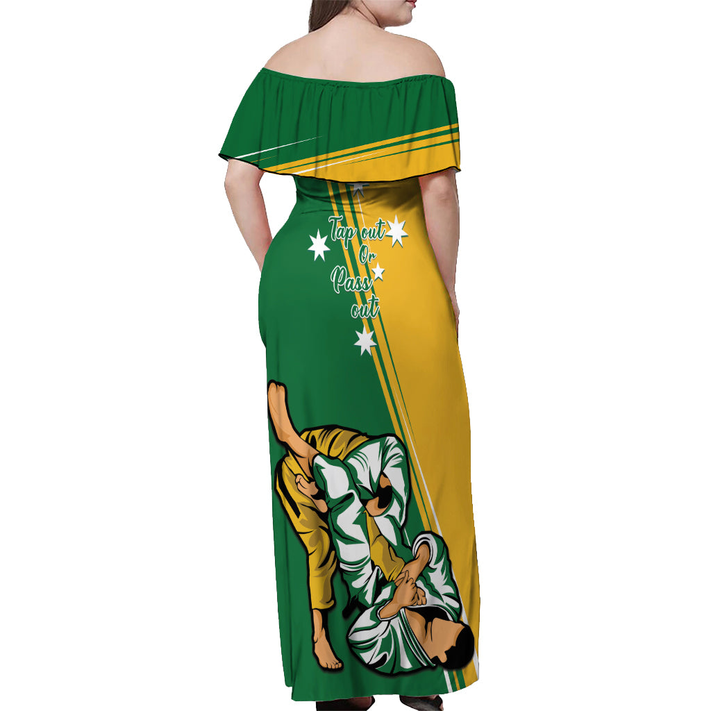 Australia Jujitsu Off Shoulder Maxi Dress Tap Out Or Pass Out National Color