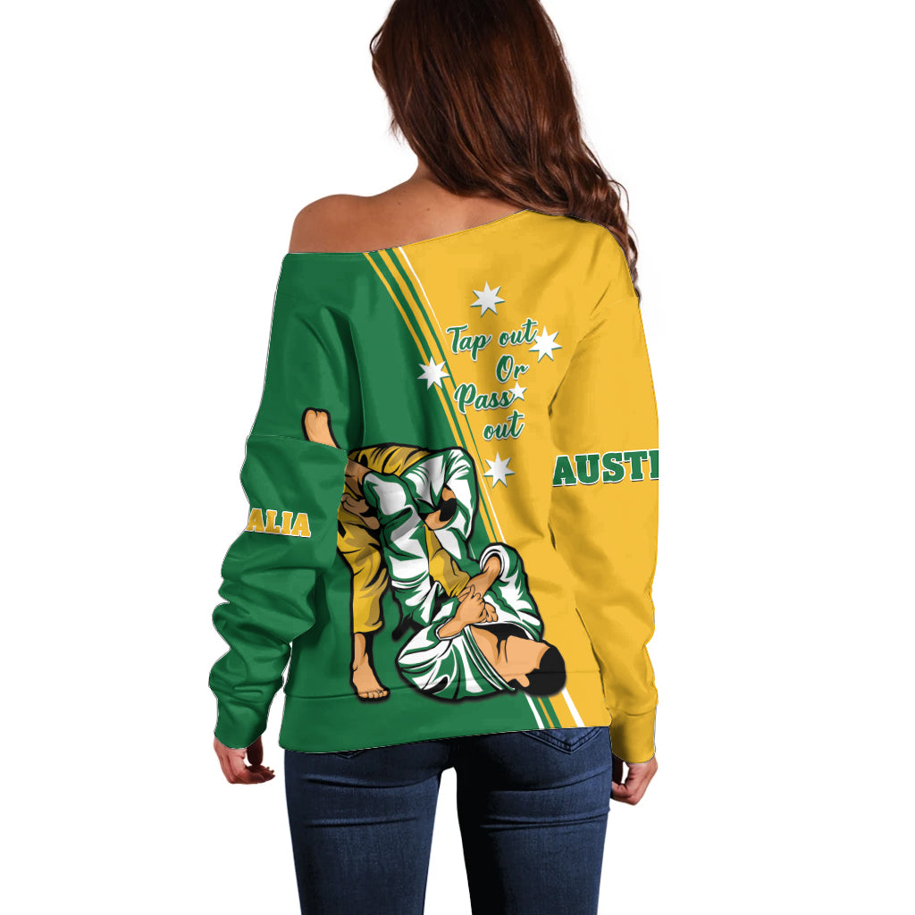 Australia Jujitsu Off Shoulder Sweater Tap Out Or Pass Out National Color