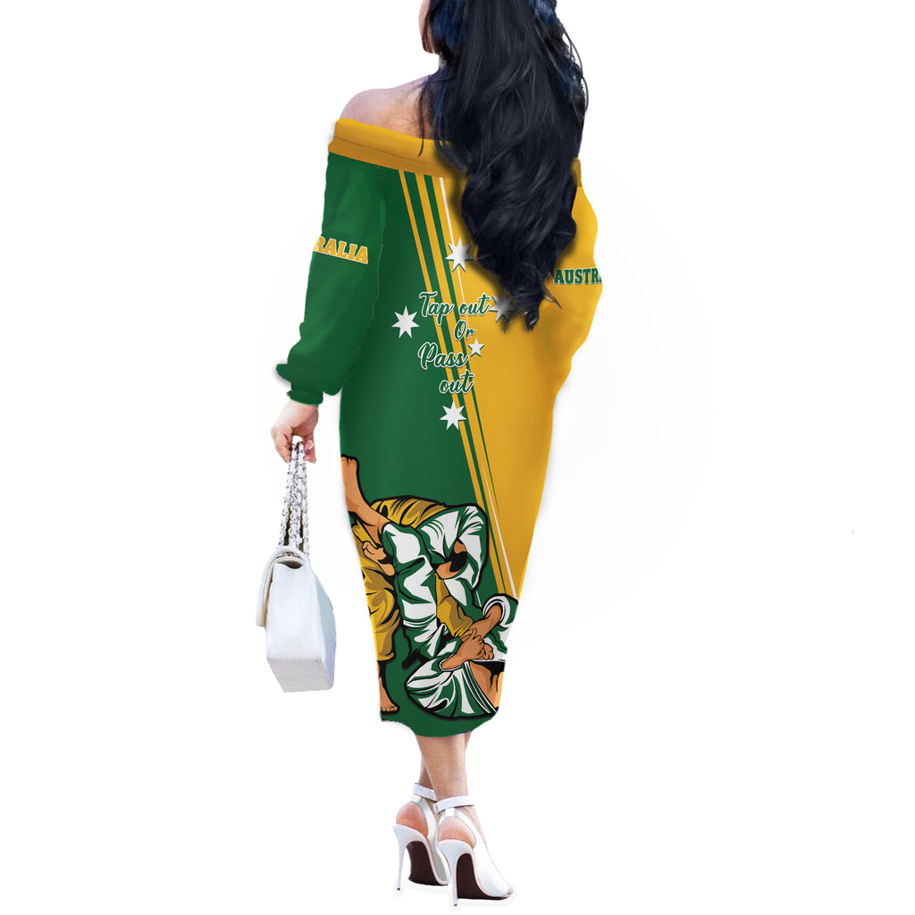Australia Jujitsu Off The Shoulder Long Sleeve Dress Tap Out Or Pass Out National Color