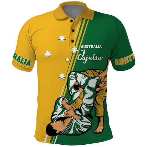 Australia Jujitsu Polo Shirt Tap Out Or Pass Out National Color