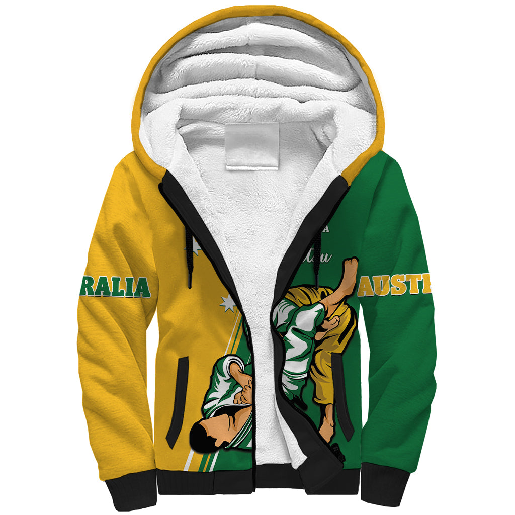 Australia Jujitsu Sherpa Hoodie Tap Out Or Pass Out National Color