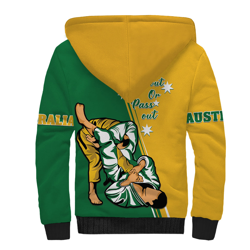 Australia Jujitsu Sherpa Hoodie Tap Out Or Pass Out National Color