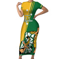 Australia Jujitsu Short Sleeve Bodycon Dress Tap Out Or Pass Out National Color