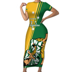 Australia Jujitsu Short Sleeve Bodycon Dress Tap Out Or Pass Out National Color