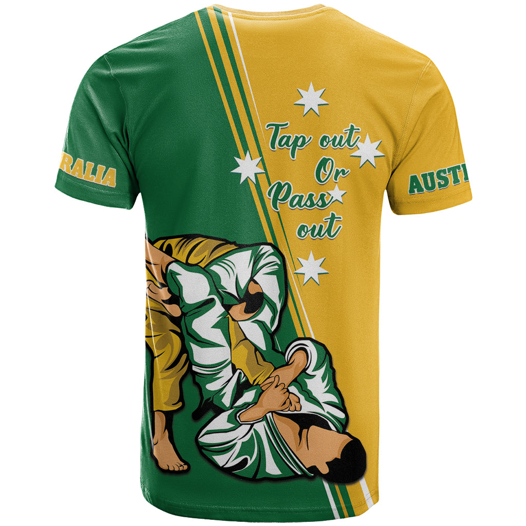 Australia Jujitsu T Shirt Tap Out Or Pass Out National Color